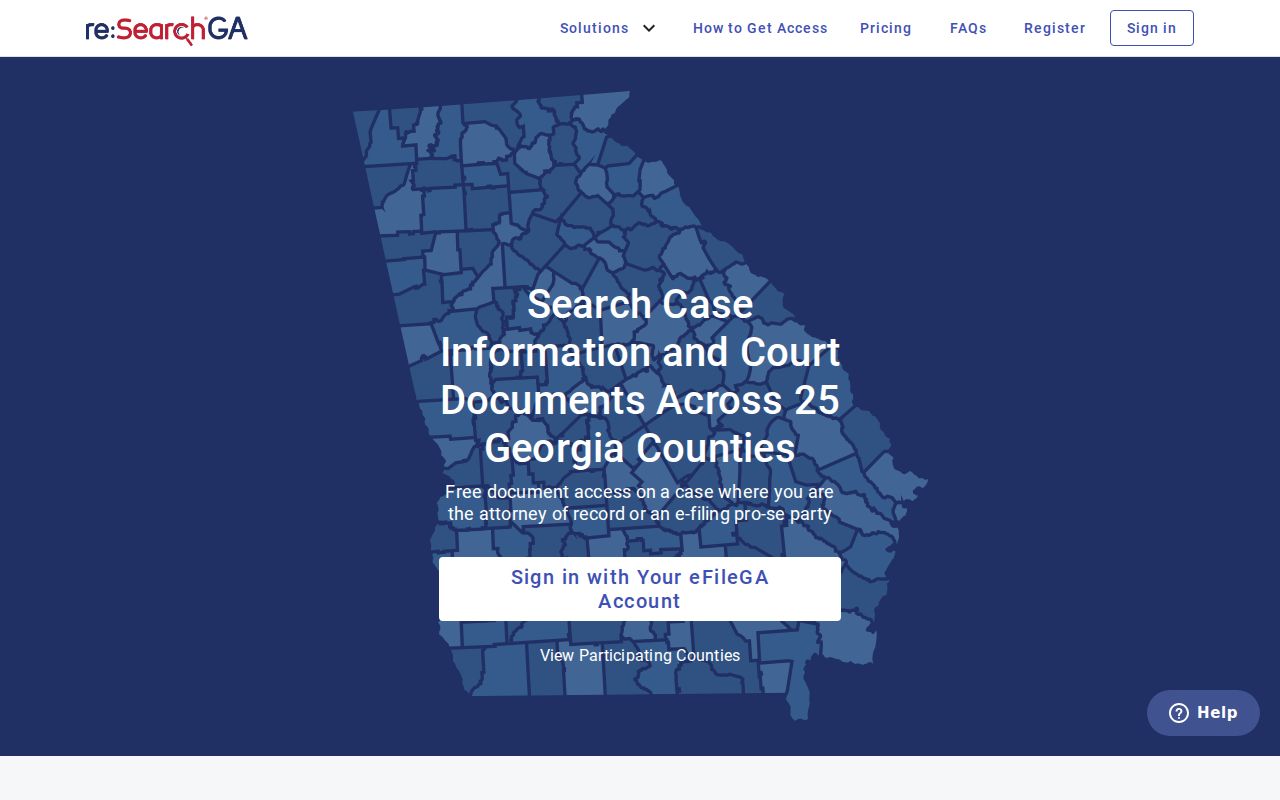 re Search Georgia participating court records portal