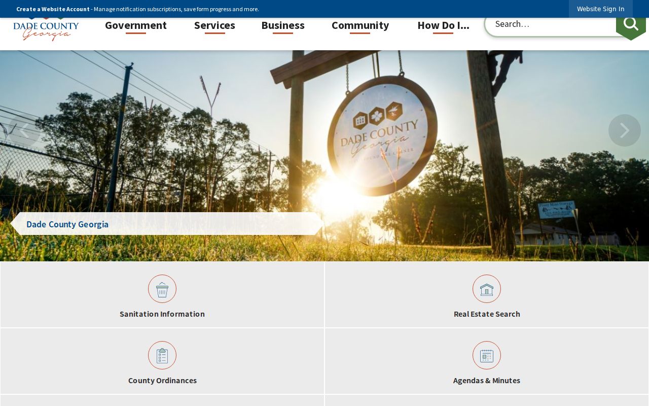 Dade County Georgia government department directory