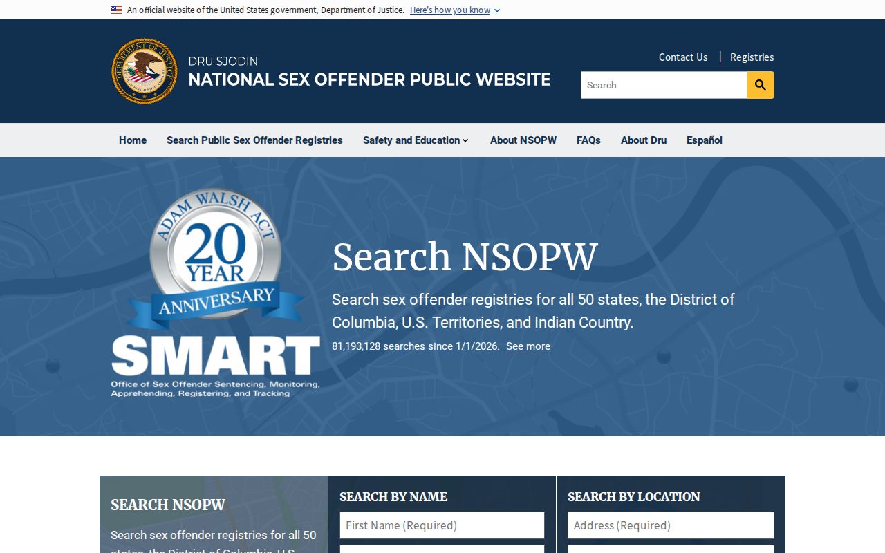 Dade County sex offender search using the national registry